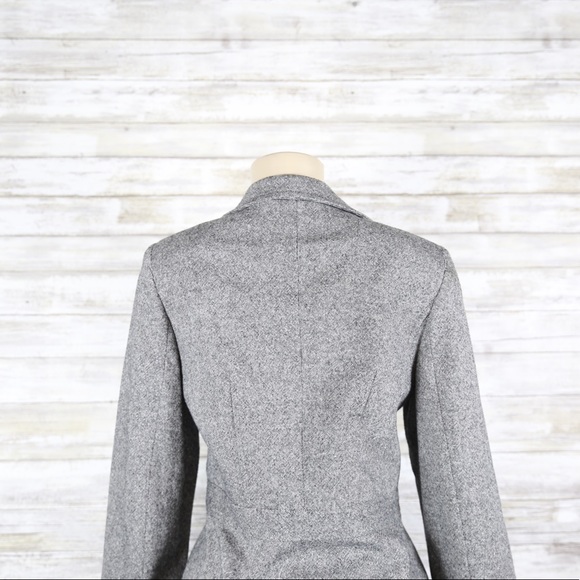 Celine K Wool Blend Gray Blazer Bow Front sz 6 - Picture 7 of 8